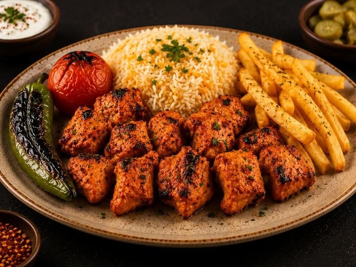 CHICKEN TIKKA RICE & FRIES