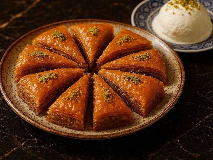 Carrot Slice Baklava & Ice Cream