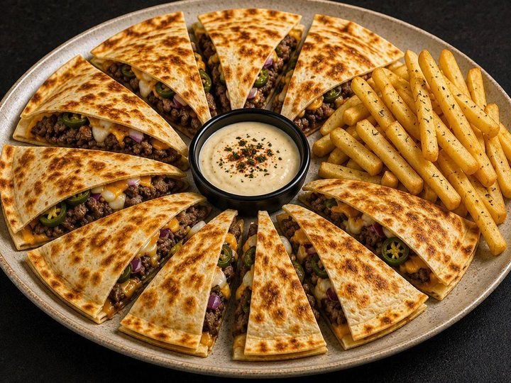 Beef Quesadilla & Fries
