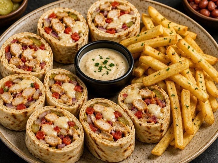 CHICKEN SHWARMA SANDWICH & FRIES